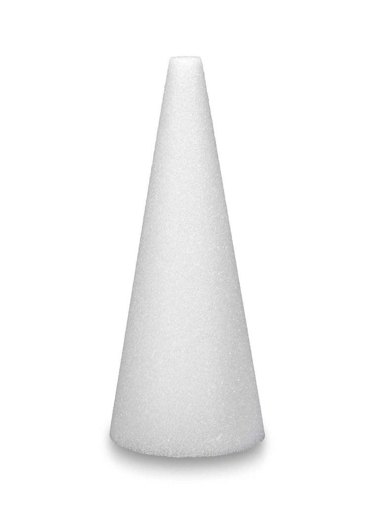 Floracraft Styrofoam Cone, 6 x 3 Inches, White